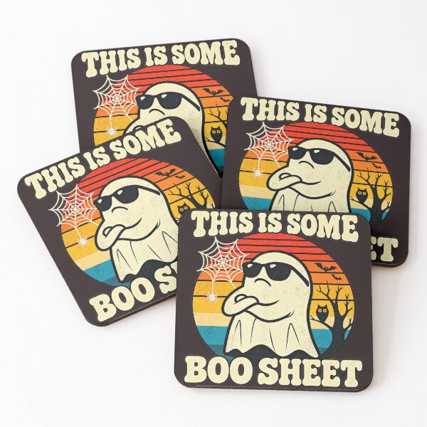 Item preview, This Is Some Boo Sheet Funny Ghost Sunglasses Retro Sunset designed and sold by CozyCubs-Art.