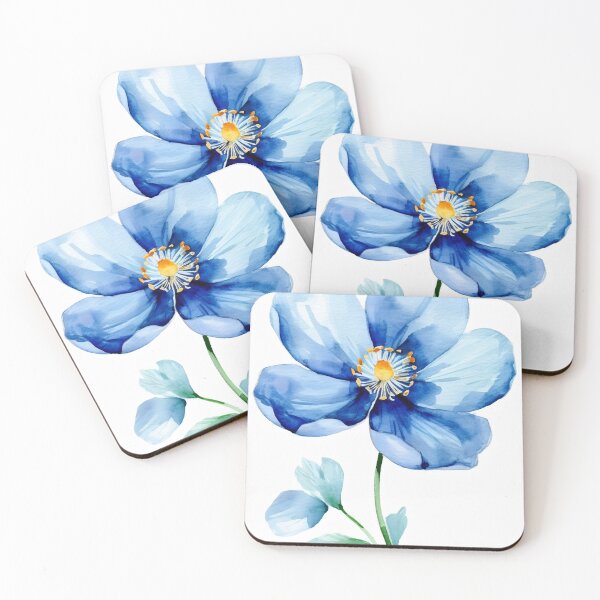 Item preview,  Beautiful watercolor poppy flower in blue designed and sold by Photopat.