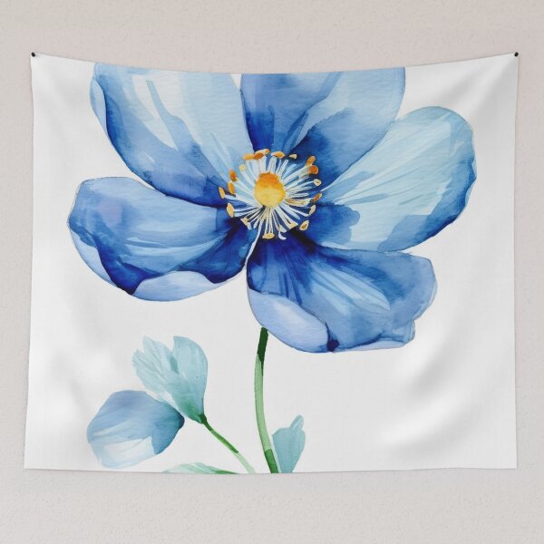 Item preview,  Beautiful watercolor poppy flower in blue designed and sold by Photopat.