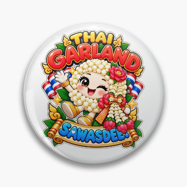 Item preview, Cute Thai Garland Sawasdee – Traditional Phuang Malai Kawaii Art designed and sold by Pali's shop.