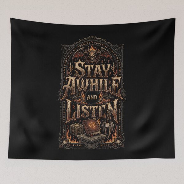 Item preview, Diablo Stay Awhile and Listen Classic  designed and sold by LynnGablestore.