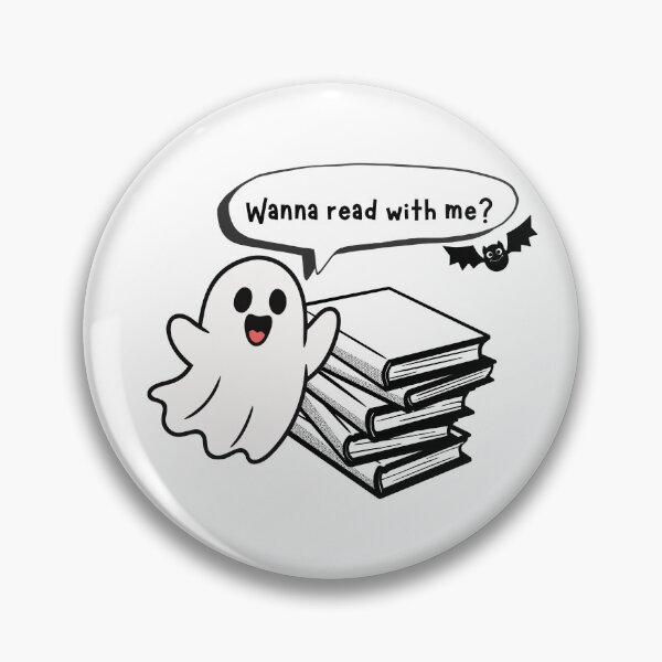 Item preview, Cute Ghost Reading Books with Little Bat – Cozy Halloween Book Lover designed and sold by Kikruw.