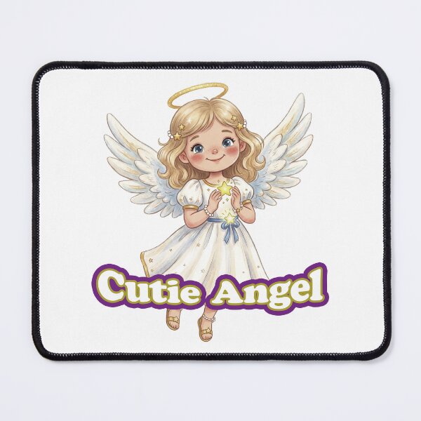 Item preview, Cutie Angel Cute Blonde Girl with Golden Halo and Wings Kawaii Art designed and sold by LOVEARTDESIGN.