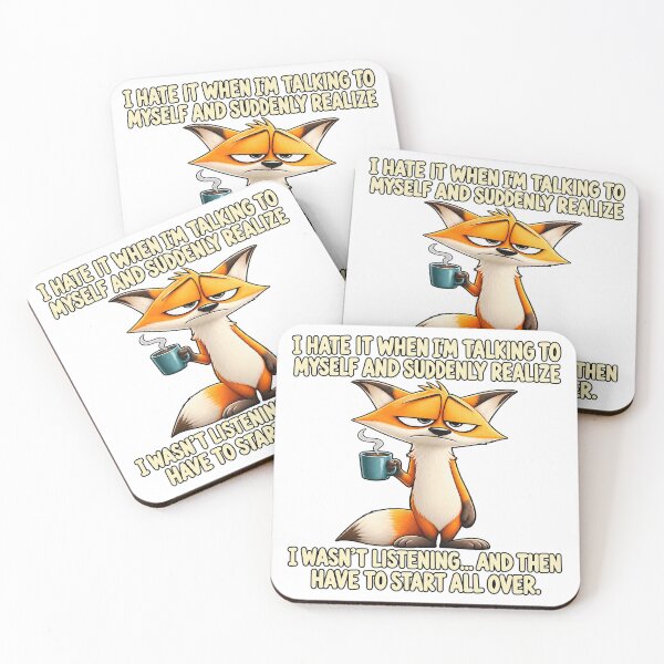 Item preview, I Hate It When I'm Talking To Myself Grumpy Fox Coffee Funny designed and sold by CozyCubs-Art.