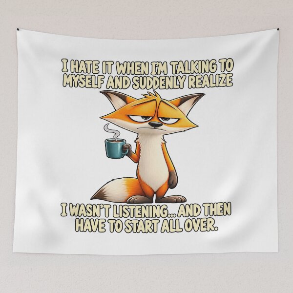 Item preview, I Hate It When I'm Talking To Myself Grumpy Fox Coffee Funny designed and sold by CozyCubs-Art.