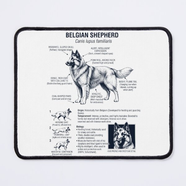 Item preview, Belgian Shepherd Scientific Anatomy Biology Dog Lover designed and sold by dian-rody-crest.