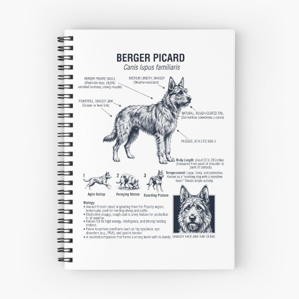 Aperçu de l'œuvre Berger Picard Anatomie scientifique Biologie Amoureux des chiens créée et vendue par dian-rody-crest.