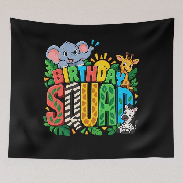 Aperçu de l'œuvre Birthday Squad Safari Animals Love Animals créée et vendue par ShirTomDesigns.