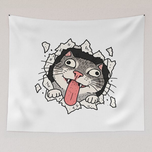Item preview, Cat Breaks Through The Wall designed and sold by MonkiFlipp.