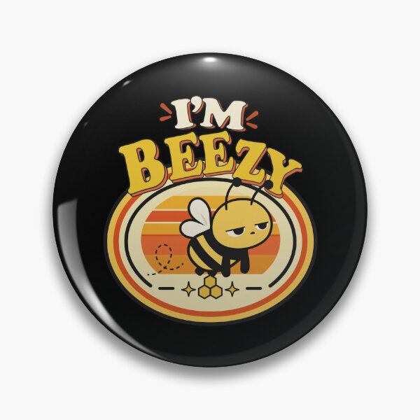 Item preview, I'm Beezy Dead Pan Bee Retro Badge designed and sold by NATHA PALETTE.