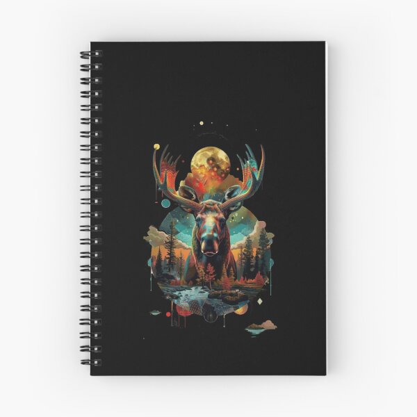 Item preview, Abstract Watercolor Forest Moose Wilderness Mandala Print designed and sold by AricMD56.