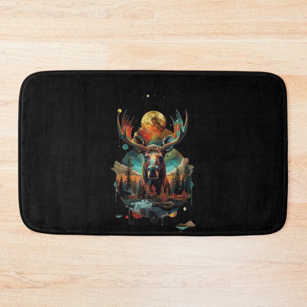 Item preview, Abstract Watercolor Forest Moose Wilderness Mandala Print designed and sold by AricMD56.