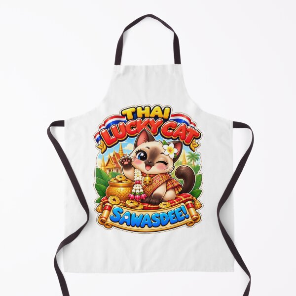 Item preview, Cute Thai Lucky Cat Sawasdee – Thailand Good Luck Kawaii Art designed and sold by Pali's shop.