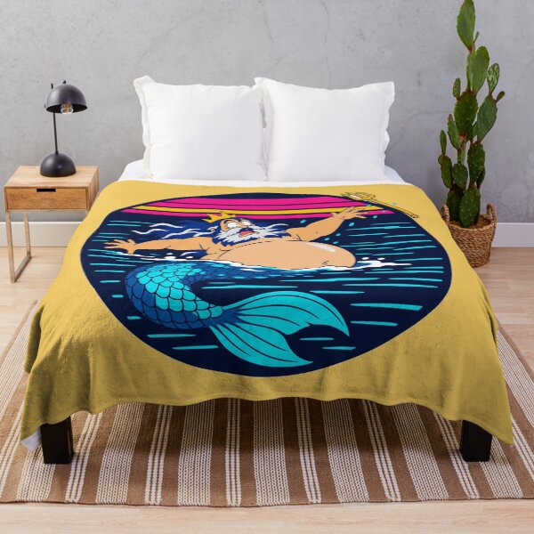 Item preview, Poseidon Lost His Trident Retro Synthwave Funny Merman Design designed and sold by KungPowUnicorn.