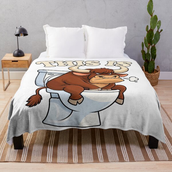 Item preview, This Is Bull Sitting On Toilet Funny Graphic Pun designed and sold by CozyCubs-Art.