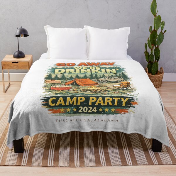 Item preview, Go Away We're Drinkin' Camp Party Poster designed and sold by Matinez Pink.