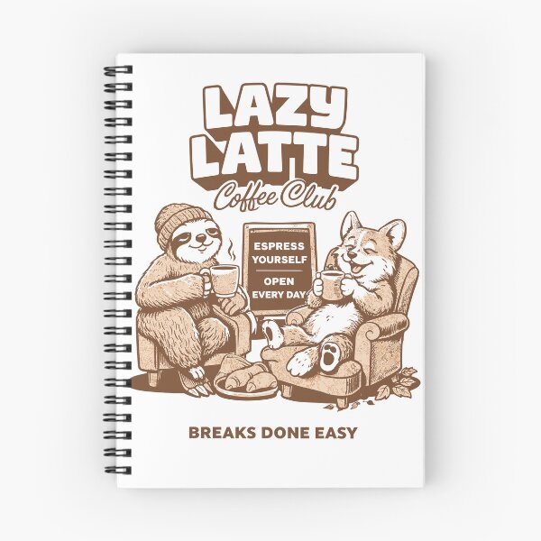 Item preview, Lazy Latte Coffee Club Poster designed and sold by Matinez Pink.