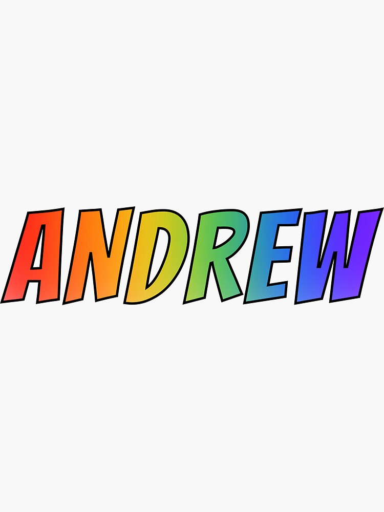 ""ANDREW" First Name Rainbow Gradient Pattern" Sticker For Sale By ...