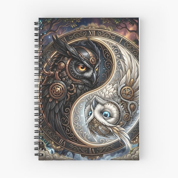 Item preview, Steampunk Owl Yin Yang – Balance of Light and Shadow. designed and sold by nicky2342.