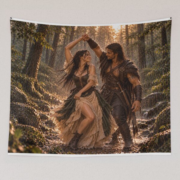 Artikelvorschau, Dancing in the Rain – Romantic Fantasy Warriors entworfen und verkauft von BerlyArts.