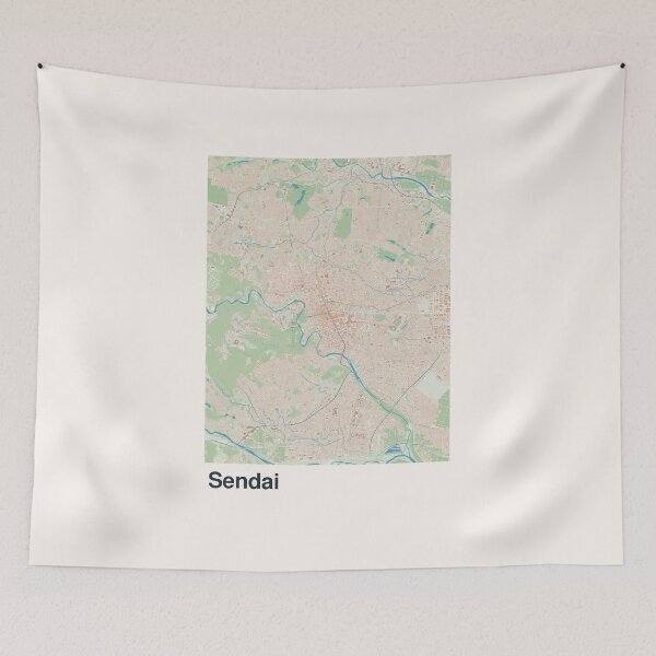 Item preview, Sendai Minimalistic Map Art designed and sold by MapsNerd.