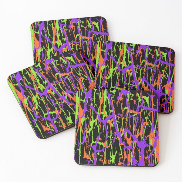 Item preview, Abstract Cracks Distressed Purple Orange Green Black Pattern designed and sold by ArtbyDebbieC.