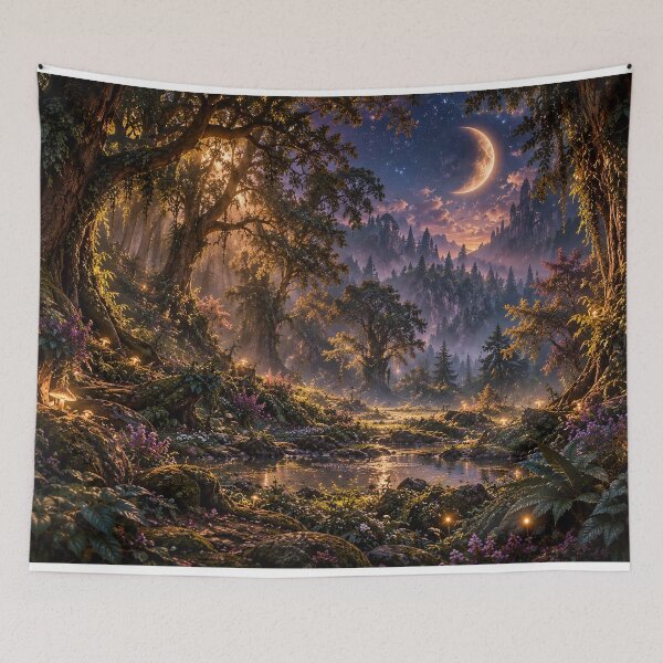 Artikelvorschau, Enchanted Forest Clearing – Magical Fantasy Landscape entworfen und verkauft von BerlyArts.