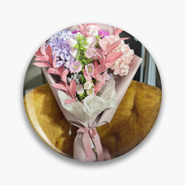 Item preview, Pastel Hydrangea and Bellflower Bouquet with Pink Leaves designed and sold by Ingr1d-M3deea.