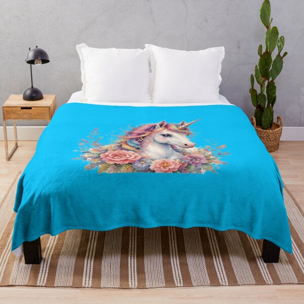 Item preview, Magical Watercolor Unicorn Surrounded by Flowers designed and sold by Pawzenix.
