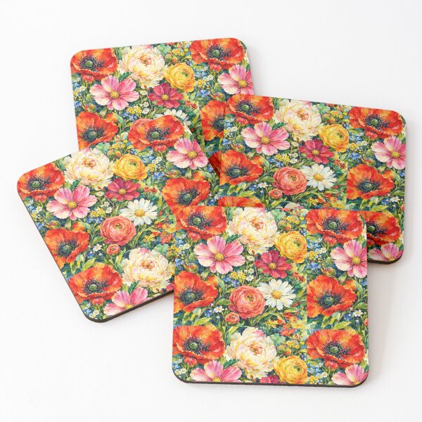 Item preview, Vibrant Watercolor Wildflower Garden – Colorful Poppy, Rose & Daisy Floral Art designed and sold by vinothmech53.
