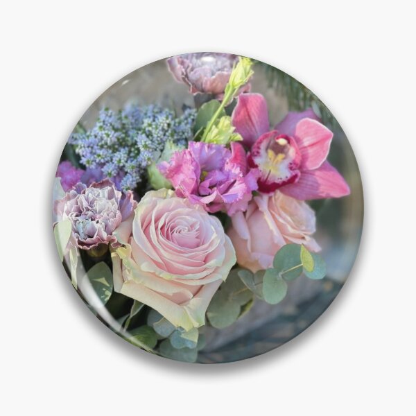 Item preview, Elegant Pink Rose and Magenta Orchid Floral Arrangement designed and sold by Ingr1d-M3deea.