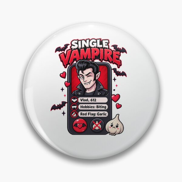 Item preview, Single Vampire Dating Profile Funny Halloween Red Flag designed and sold by hemokhtar.