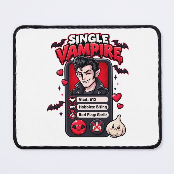 Item preview, Single Vampire Dating Profile Funny Halloween Red Flag designed and sold by hemokhtar.