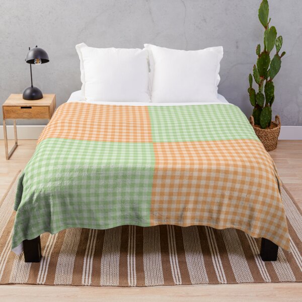 Item preview, Gingham Pattern Orange Green designed and sold by ArtbyDebbieC.