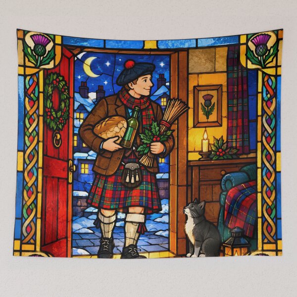 Item preview, Scottish First Footing Stained Glass designed and sold by Sybille-Yates.