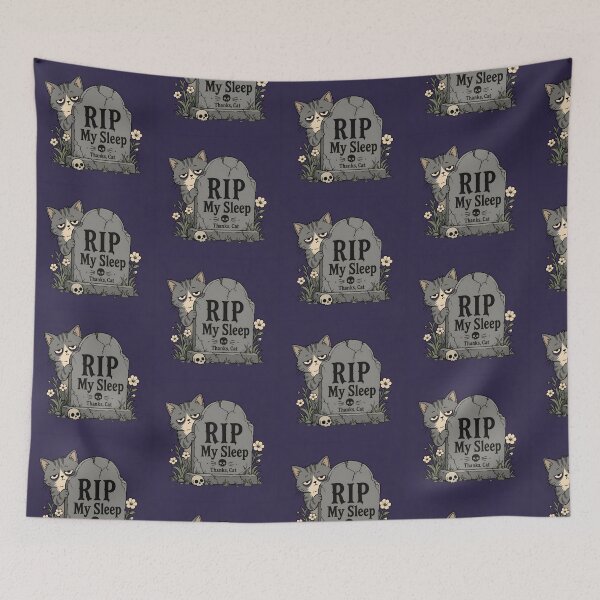Item preview, Tombstone Cat RIP My Sleep Funny Halloween designed and sold by Glitchart66.