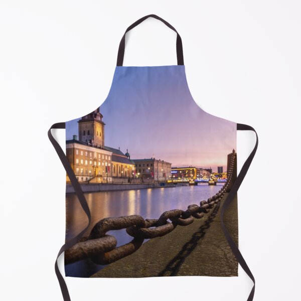 Item preview, Heavy Rusty Chain Along City Canal Waterfront At Twilight designed and sold by Zakaryb.