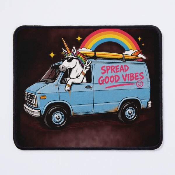 Item preview, Unicorn Driving Van Spread Good Vibes Rainbow-86 designed and sold by DolphLager.