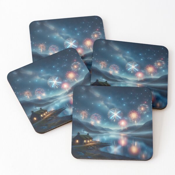 Item preview, Hogmanay Fireworks over a Scottish Loch designed and sold by Sybille-Yates.