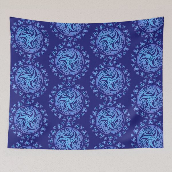 Item preview, trisqueles celtas azules designed and sold by Art of Sun.