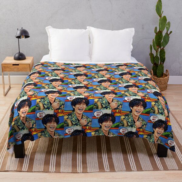 Aperçu de l'œuvre BTS Taehyung - pop art coloré - thV Tata mic créée et vendue par moteesshop.