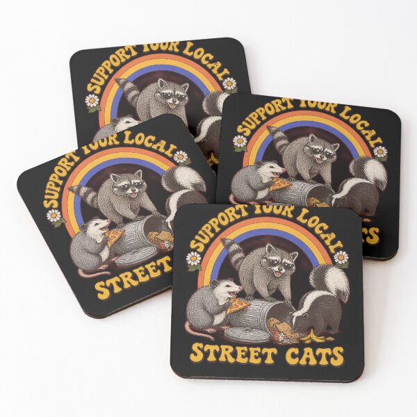 Item preview, Support Local Street Cats Raccoon Opossum Skunk Pizza-94 designed and sold by DolphLager.