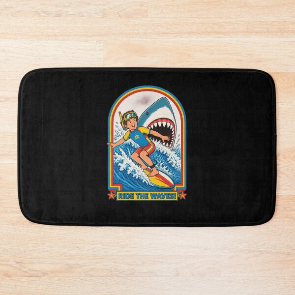 Item preview, Retro Surfer Boy vs Shark Ride Waves Art-18 designed and sold by DolphLager.