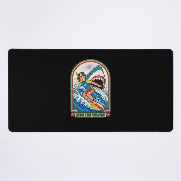 Item preview, Retro Surfer Boy vs Shark Ride Waves Art-18 designed and sold by DolphLager.
