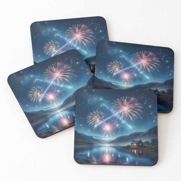 Item preview, Hogmanay Fireworks over a Scottish Loch designed and sold by Sybille-Yates.