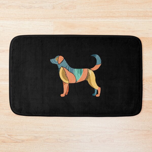 Aperçu de l'œuvre Silhouette abstraite de chien multicolore aux lignes fines créée et vendue par GuadalupeKihn5.