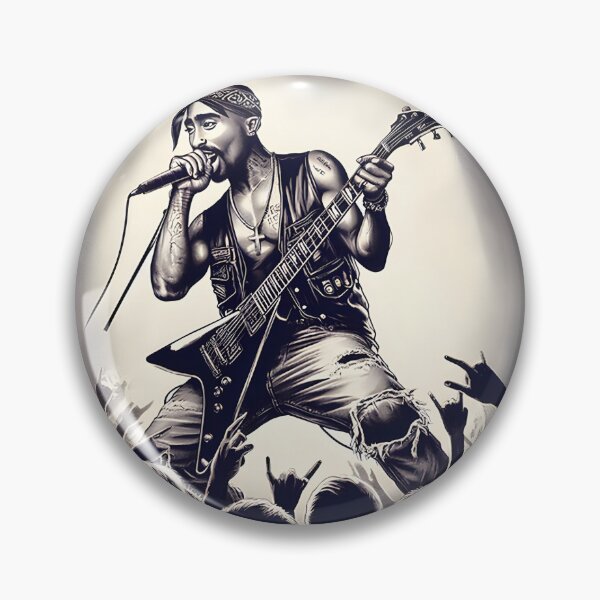 Artikelvorschau, Tupac-inspiriertes Rocker-Design mit urbanem Flair und kühnem Stil entworfen und verkauft von MugHive.