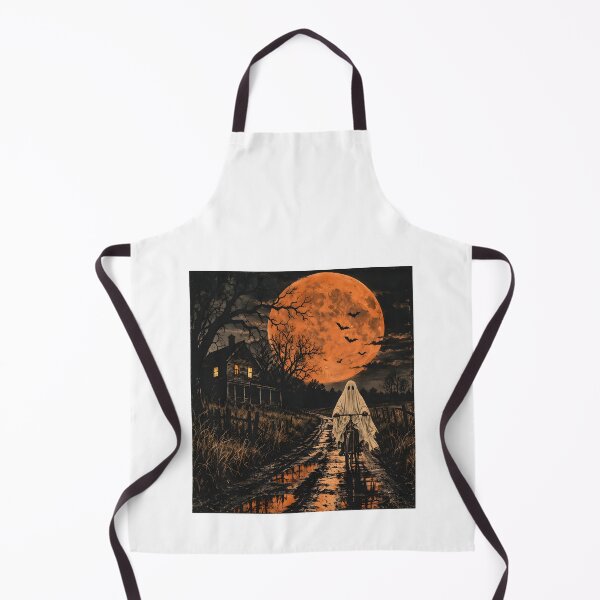 Item preview, Ghost Riding Bicycle Halloween Full Moon Spooky House Art designed and sold by SoyLamderma.