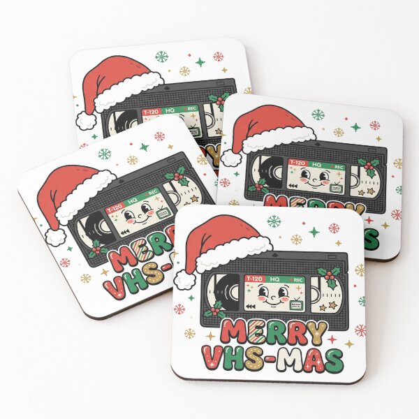 Item preview, Merry VHS-mas — Retro VHS Tape Santa Hat 90s Christmas Shirt designed and sold by To Err Is Human.