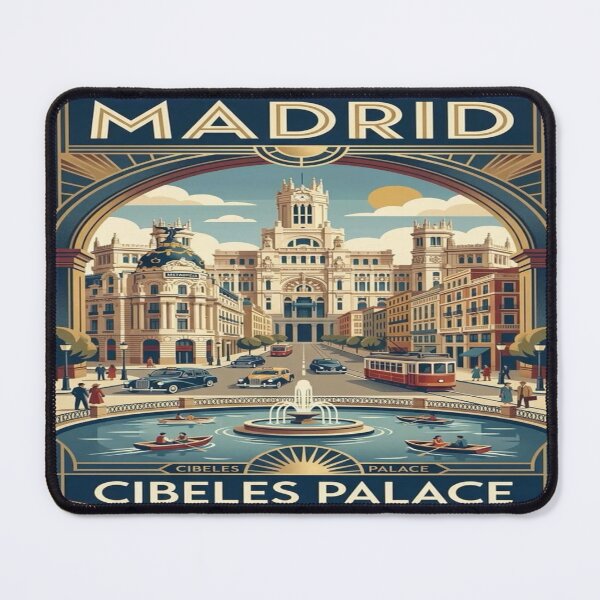 Item preview, Cibeles Palace & Retro Spain Cityscape designed and sold by iamdesigns14.